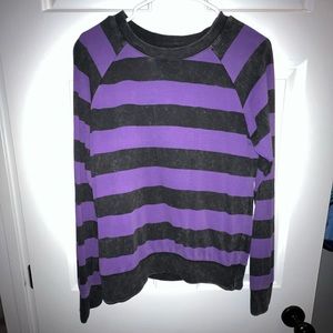 Forever 21 black and purple striped sweater
